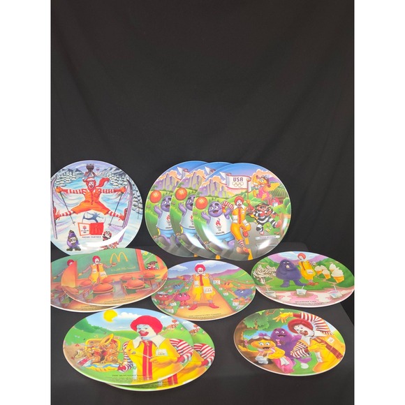 McDonald's Ronald‎ McDonald Olympic Collection Plates LOT OF 11 1989 1996 2002